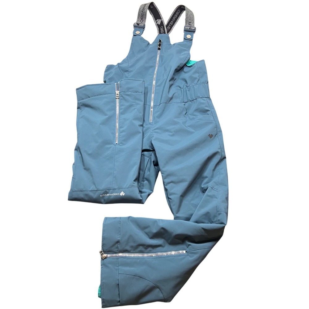 Obermeyer Kids Blue Bib Snow Pants with Black Straps